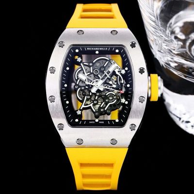 RICHARD MILLE Factory Richard Mille RM055 Silver stainless steel case Diameter 50mm watch